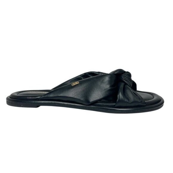 MICHAEL Michael Kors Shoes - MICHAEL Michael Kors Elena Knotted Slide Sandals Black Size 6M
